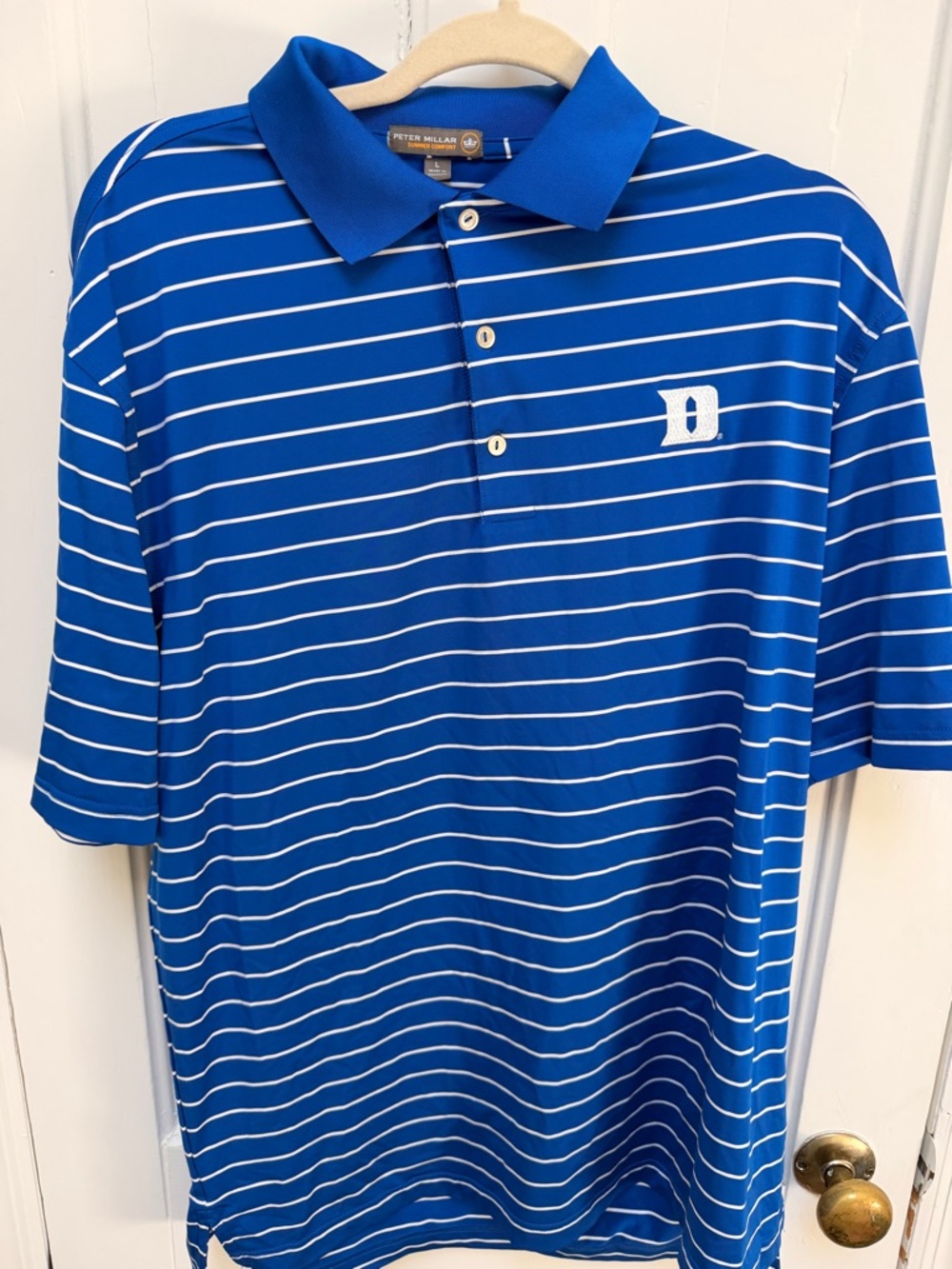 Peter Millar Royal Blue Striped Performance Polo
